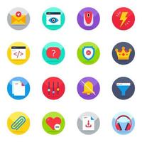 Pack of Ui and Web Flat Icons vector