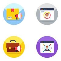 Pack of Digital Marketing Flat Icons vector