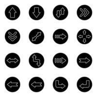 Pack of Arrows Solid Icons vector