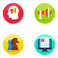 Pack of Strategy and Campaign Flat Icons vector