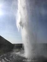 Seljalandsfoss waterfall on the southern coast of Iceland on a sunny day photo