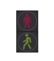 semáforos peatonales rojos y verdes. ilustración aislada sobre fondo blanco vector