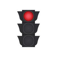 Icons depicting typical horizontal traffic signals with red light in between isolated vector illustration