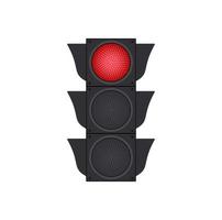 Icons depicting typical horizontal traffic signals with red light in between isolated vector illustration