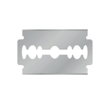 Razor blade icon. Black icon isolated on white background. Razor blade silhouette. Simple icon. Web site page and mobile app design vector element.