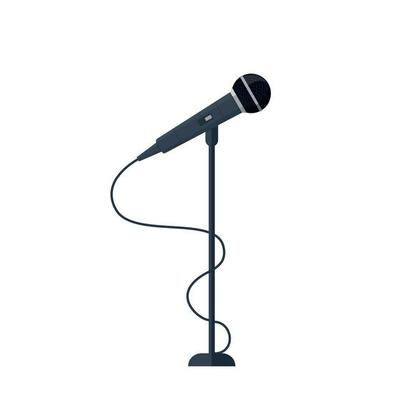 Microphone vector. News illustration. News on television and radio. Interview.Microphone for karaoke