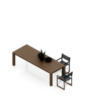 rendu 3d de l'ensemble de table isométrique png