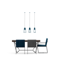 conjunto de mesa isométrica renderização 3d png