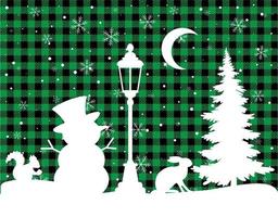 Christmas and New Year pattern at Buffalo Plaid. Festive background for design and print esp10 vector