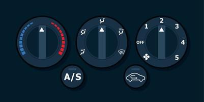 Car climate control with air condition button, vector design