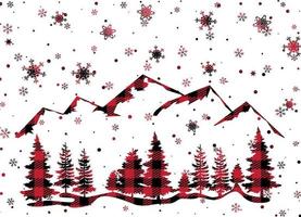 Christmas and New Year pattern at Buffalo Plaid. Festive background for design and print esp10 vector