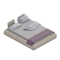 Isometric Bedroom 3D render png