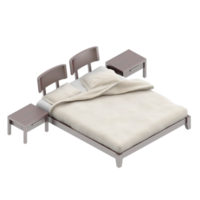 render 3d de dormitorio isométrico png