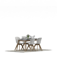 Isometric Table Set 3D render png