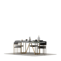 Isometric Table Set 3D render png