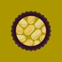 Brigadeiro candy4. Brazilian round sweet with pistachio topping. Cartoon vector illustration.