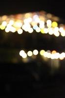 photo of colorful lights out of focus in a cafe at night