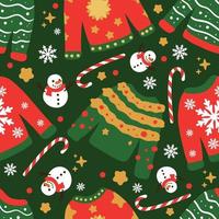 Ugly Sweater Seamless Pattern Background vector
