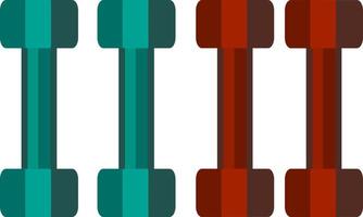 Two pairs of dumbbells, blue and red, isolated on white background vector