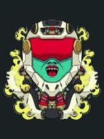 robot helmet illustration vector