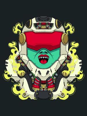 robot helmet illustration