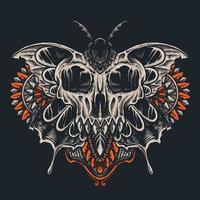 dark skull butterfly vector