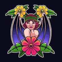 woman with devil wings vector