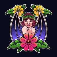woman with devil wings vector