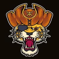 the pirate tiger face vector