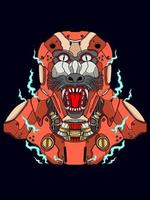 mecha monkey face vector