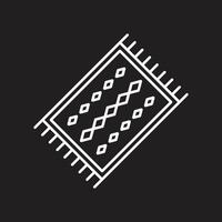 eps10 white vector Peru carpet abstract line art icon isolated on black background. prayer carpet rug outline symbol in a simple flat trendy modern style for your website design, logo, and mobile app