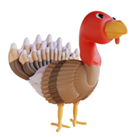 Pájaro de pavo de ilustración 3d png