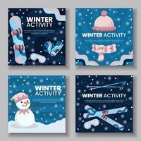 Winter Sport Activity Social Media vector