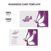 business card name butterfly theme vector