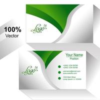 free simple curve green theme card design vector