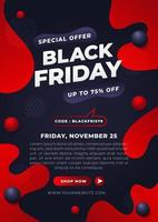 Gradient Black Friday vertical poster template. Modern luxury design. vector