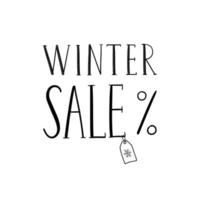 Winter sale lettering hand drawn. Typography stamp for t-shirt graphics, print, poster, banner, flyer, tags, postcard. Vector Illustration