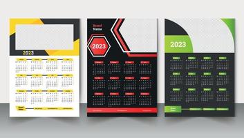 2023 diseño de calendario vector conjunto plantilla diseño corporativo semana comienza el lunes. diseño de calendario de año nuevo 2023. diseño de calendario de año nuevo 2023.