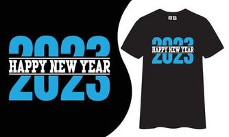 feliz año nuevo 2023 diseño de camisetas. vector