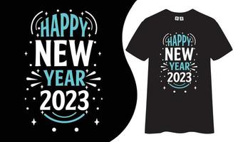 feliz año nuevo 2023 diseño de camisetas. vector