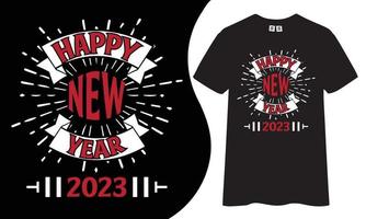 feliz año nuevo 2023 diseño de camisetas. vector