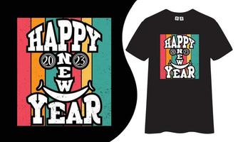 feliz año nuevo 2023 diseño de camisetas. vector