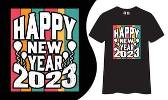 Happy new year 2023 t shirt design. vector