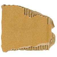 piece of brown corrugated cardboard isolated over white photo