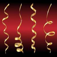 Festive serpentine in gold color vector