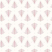 patrón navideño con pinos rojos vector