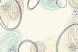 Hand drawn ovals and lines pastel background vector