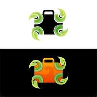 natural luggage design logo vector