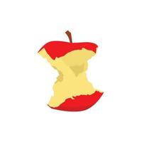 waste of red apple biten vector