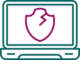 Broken Shield Vector Icon